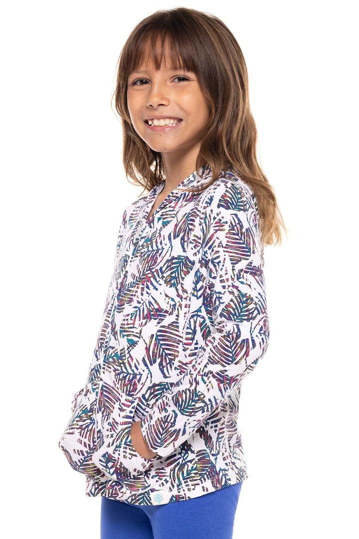 Kid's Seaside Hoodie | Magnolia Pink Beach Leaves