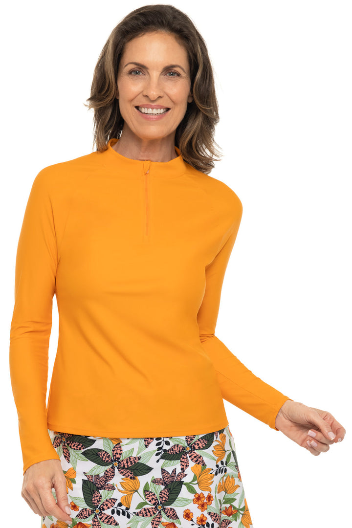 Womens Bal Harbour Long Sleeve Rash Guard | Apricot Crush