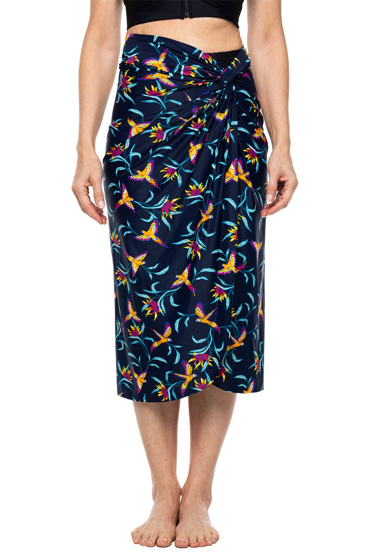 Womens North Bay Village Knot Cover-Up | Navy Birds of Paradise