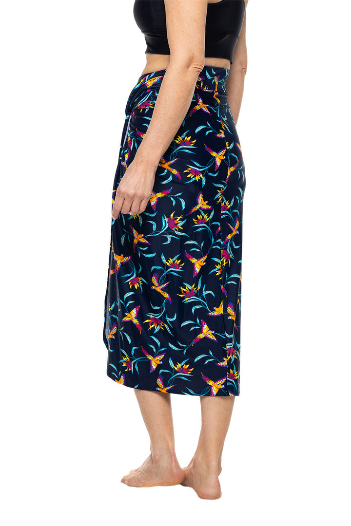 Womens North Bay Village Knot Cover-Up | Navy Birds of Paradise