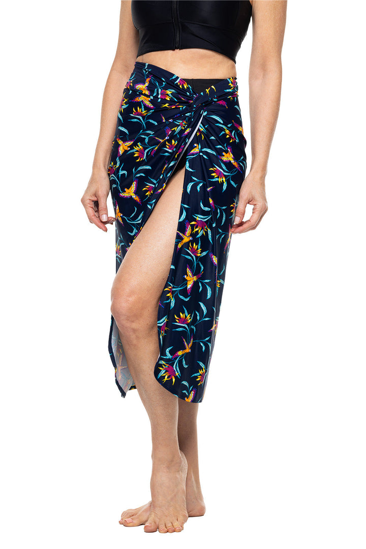 Womens North Bay Village Knot Cover-Up | Navy Birds of Paradise