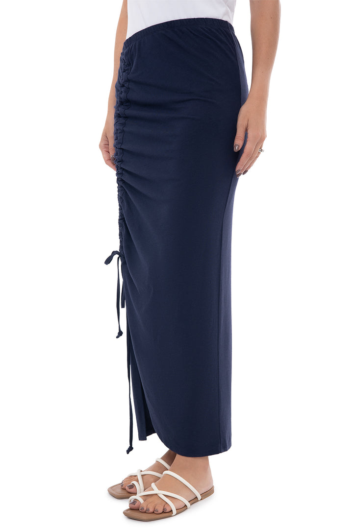 Women's Bayfront Ruched Maxi Skirt | Navy