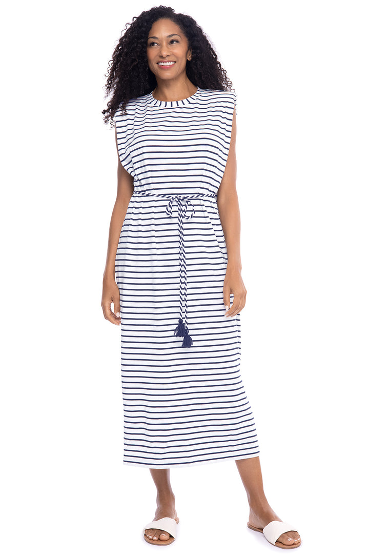 Women's Coral Way Dress | White/Navy Stripe