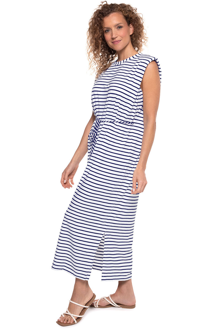 Women's Coral Way Dress | White/Navy Stripe