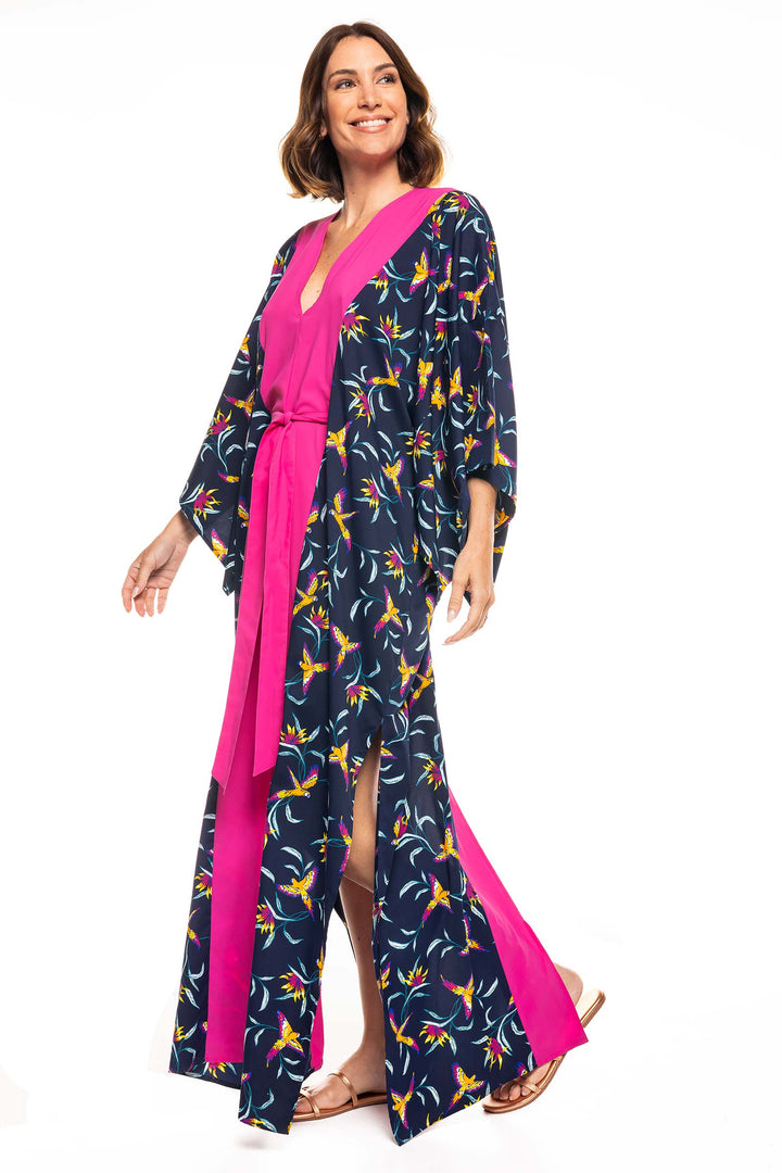 Women's Wynwood Cover-Up | Navy Birds of Paradise