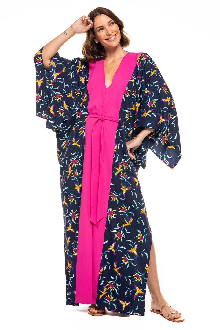 Women's Wynwood Cover-Up | Navy Birds of Paradise