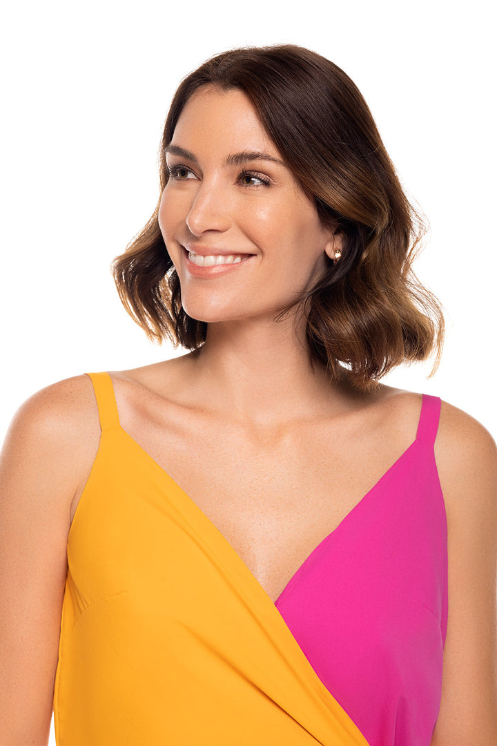 Women's Vizcaya Wrap Dress | Apricot Crush / Magnolia Pink Colorblock