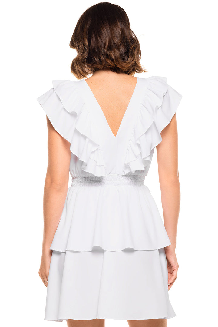 Women's South Cove V-Neck Ruffle Dress | White