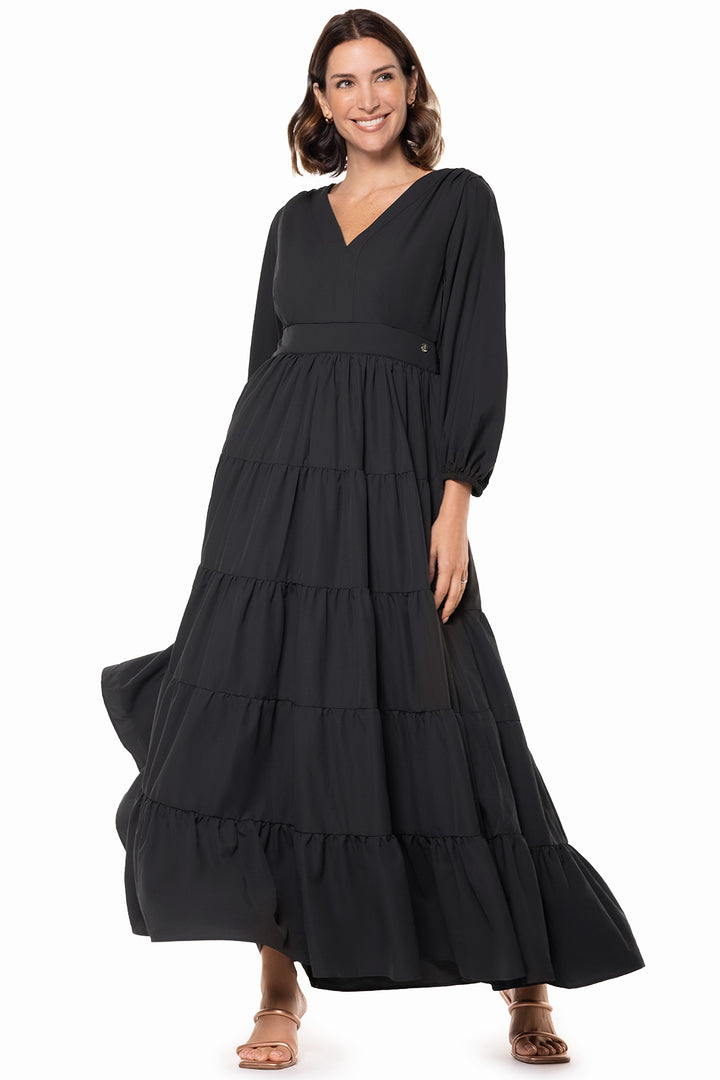 Women's Palm Beach Tiered Maxi Dress | Black