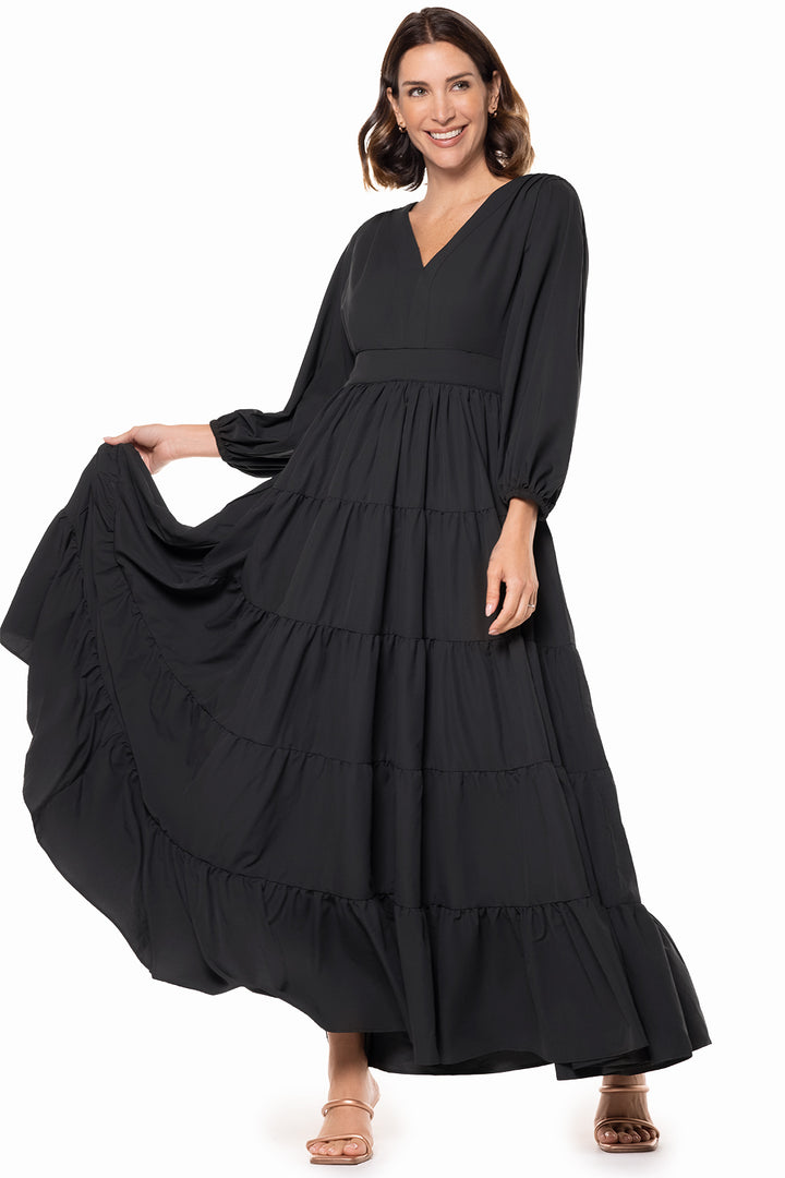 Women's Palm Beach Tiered Maxi Dress | Black