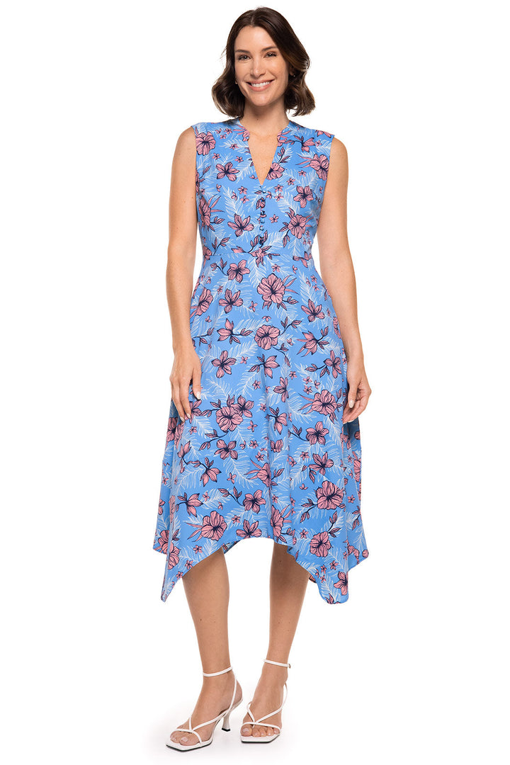 Women's Monroe Button Front Maxi Dress | Clear Sky Blue TROPICAL DAZE