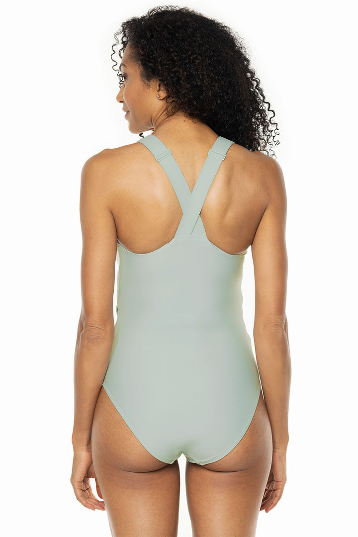 Women's Breakwater Wrap Swimsuit | Misty Aqua