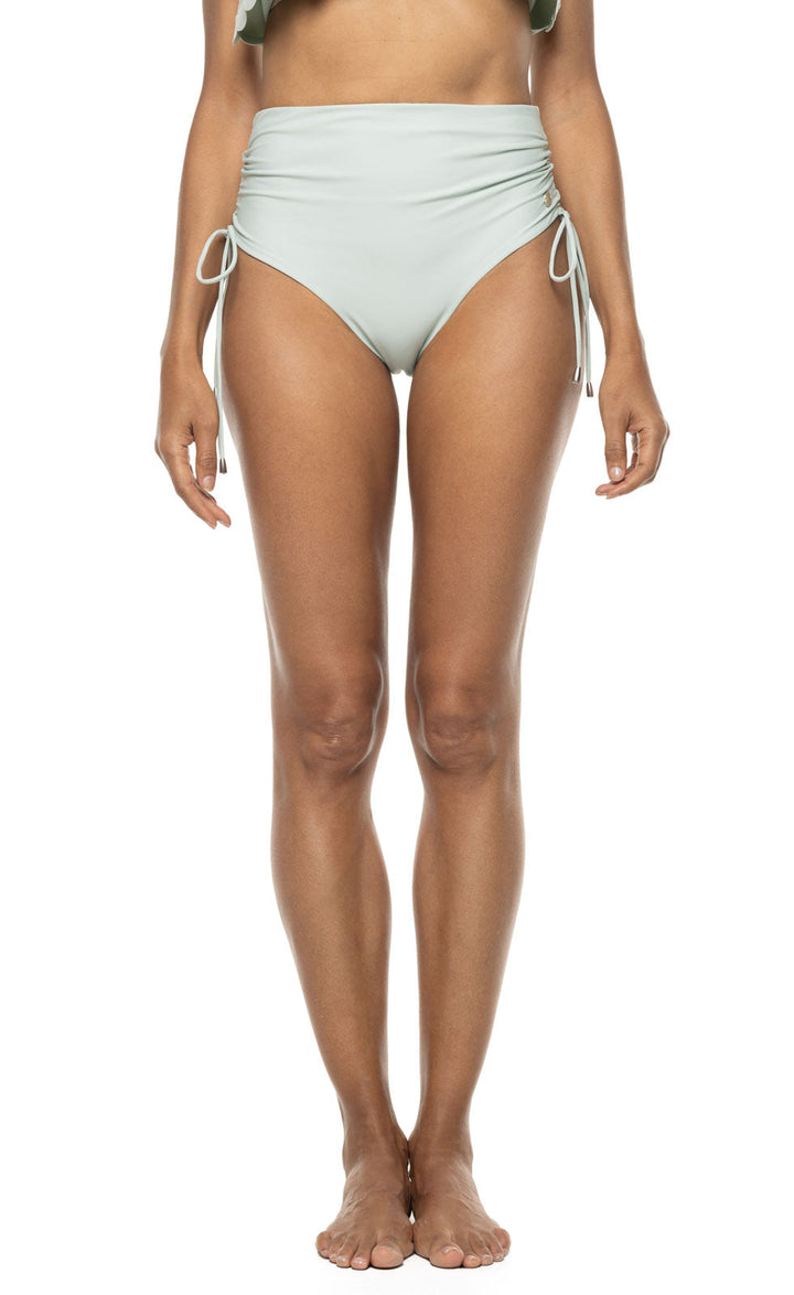 Women's Myrtle Reversible Ruche Adjustable Swim Bottoms | Misty Aqua Colorblock