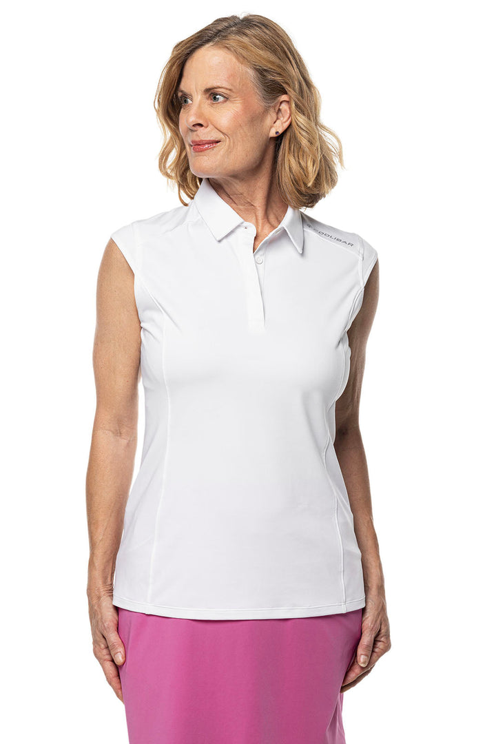 Women's Dew-Sweeper Sleeveless Golf Polo | White