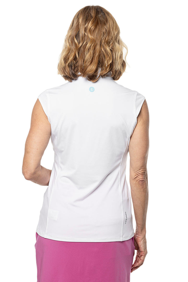 Women's Dew-Sweeper Sleeveless Golf Polo | White