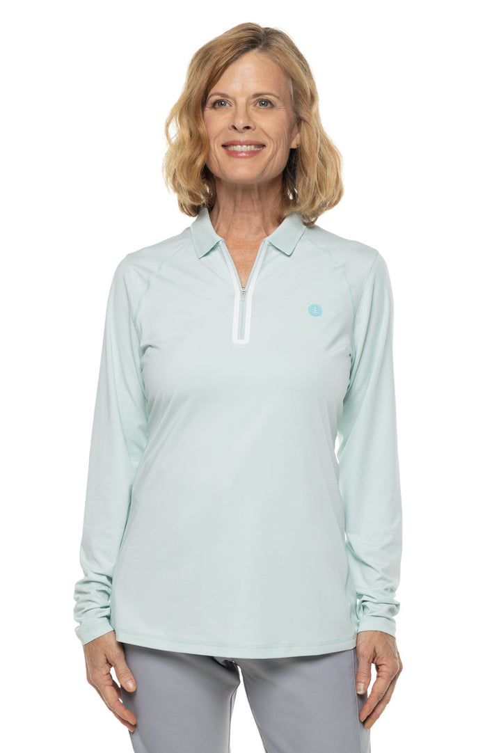 Women's Victory Lap Long Sleeve Golf Polo | Misty Aqua