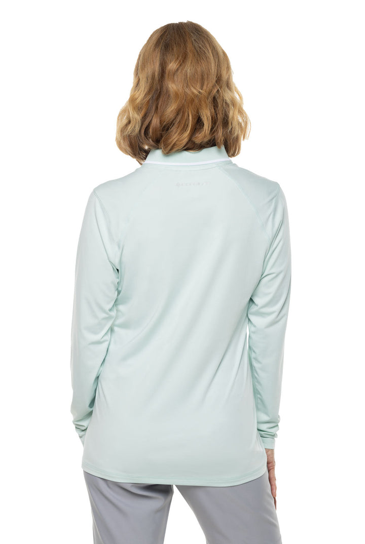 Women's Victory Lap Long Sleeve Golf Polo | Misty Aqua