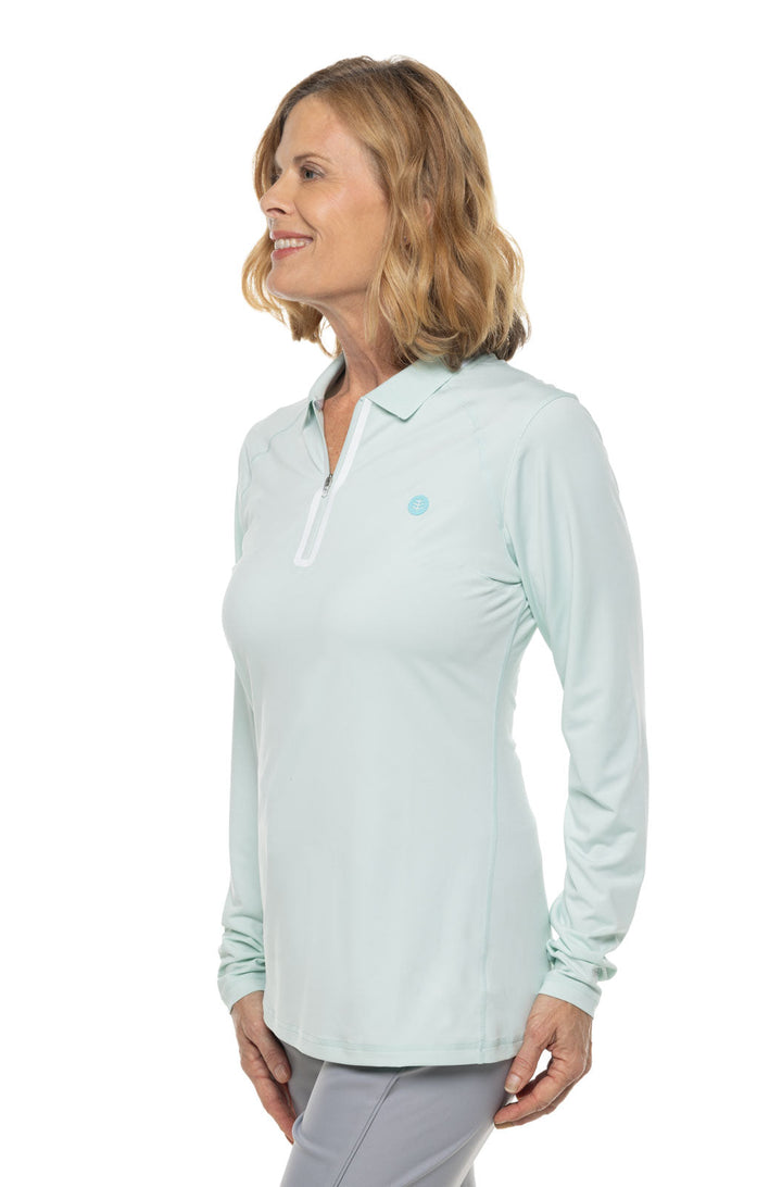 Women's Victory Lap Long Sleeve Golf Polo | Misty Aqua