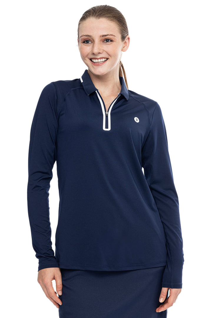 Women's Victory Lap Long Sleeve Golf Polo | Navy