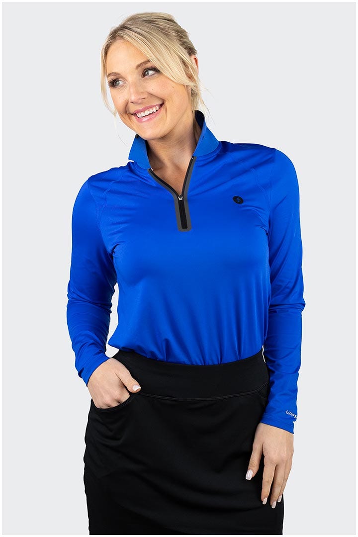 Women's Victory Lap Long Sleeve Golf Polo | Baja Blue