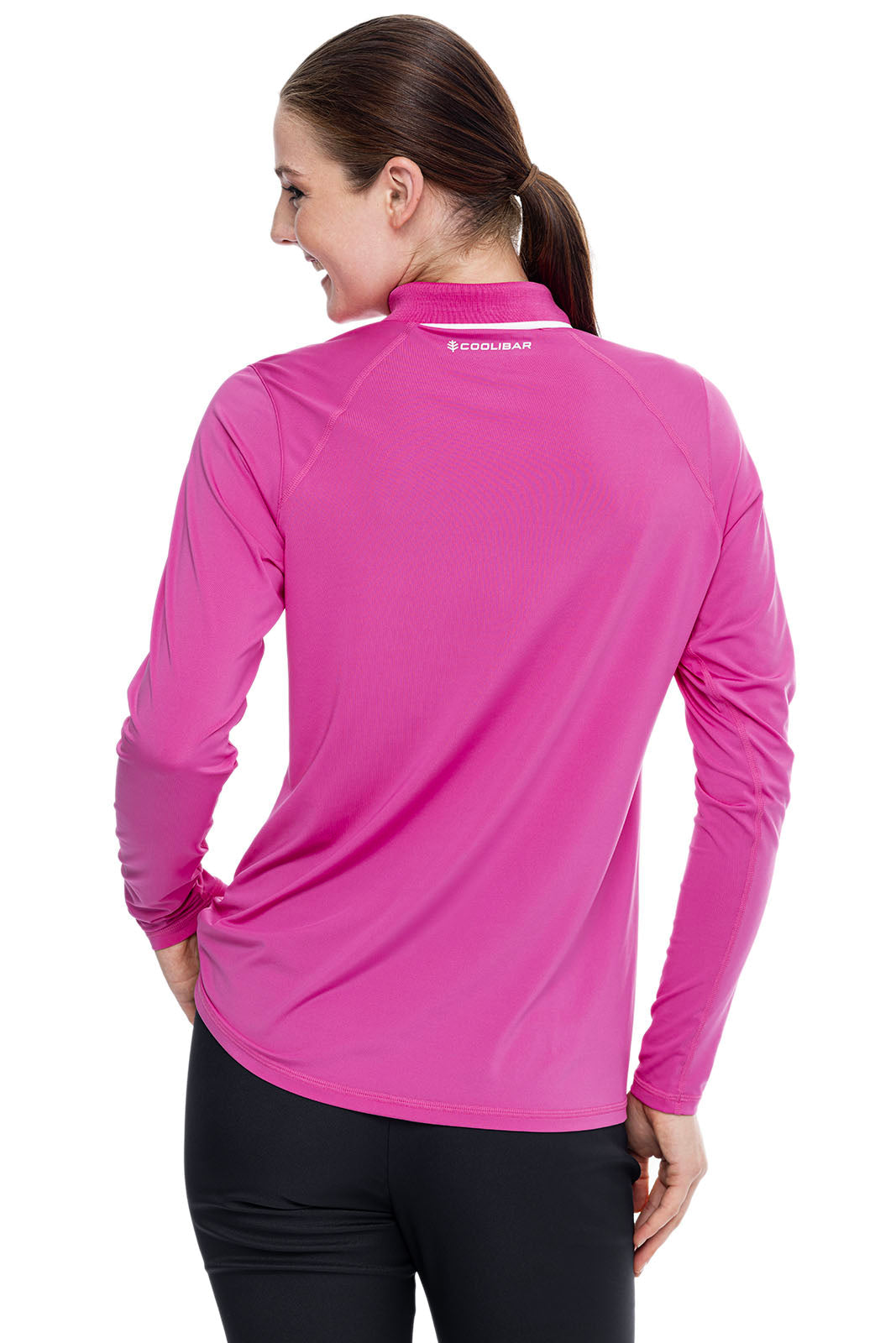 Women s Victory Lap Long Sleeve Golf Polo Magnolia Pink UPF 50