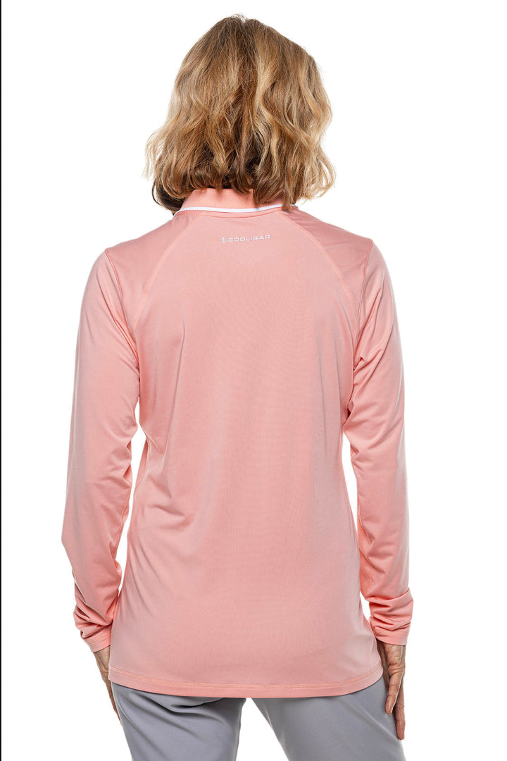 Women's Victory Lap Long Sleeve Golf Polo | Peachy Pink