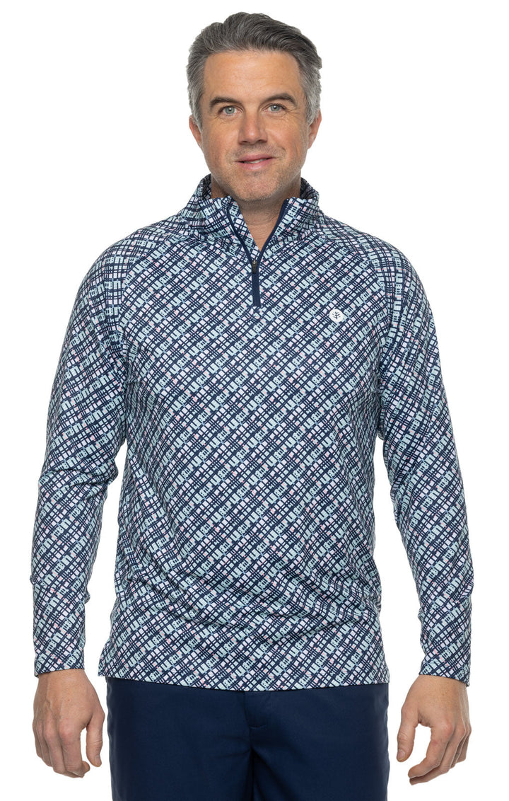 Men's Fairway Golf Pullover | Navy Gulf Stream Stripe