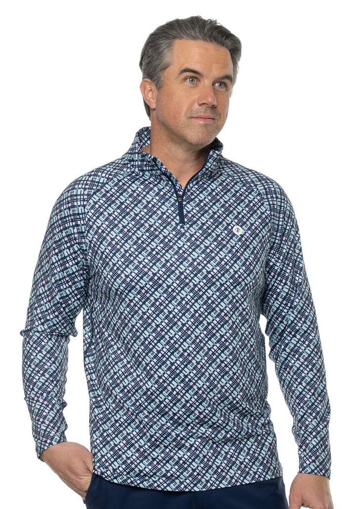 Men's Fairway Golf Pullover | Navy Gulf Stream Stripe