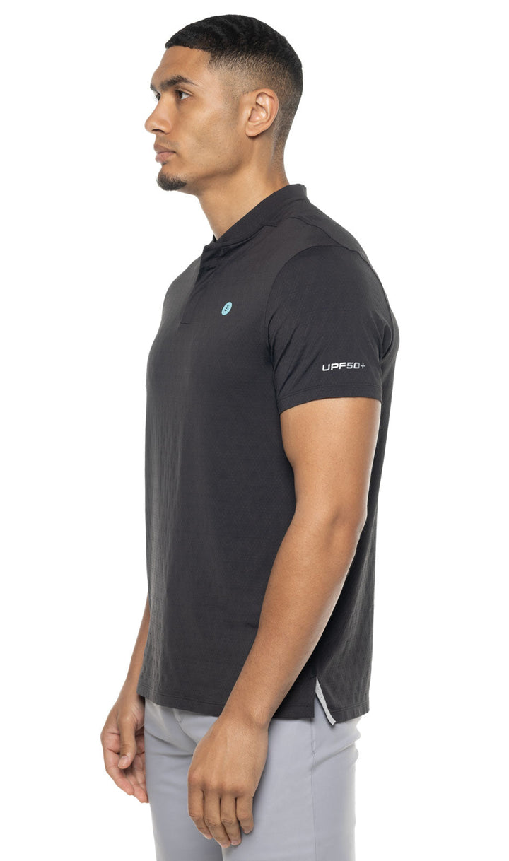 Men's Albatrose Short Sleeve Polo | Black Diamond Jacquard