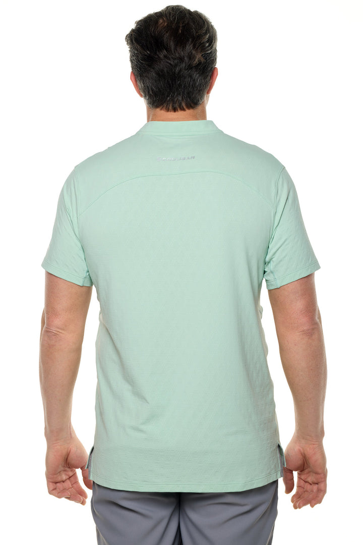 Men's Albatrose Short Sleeve Polo | Misty Aqua Diamond Jacquard