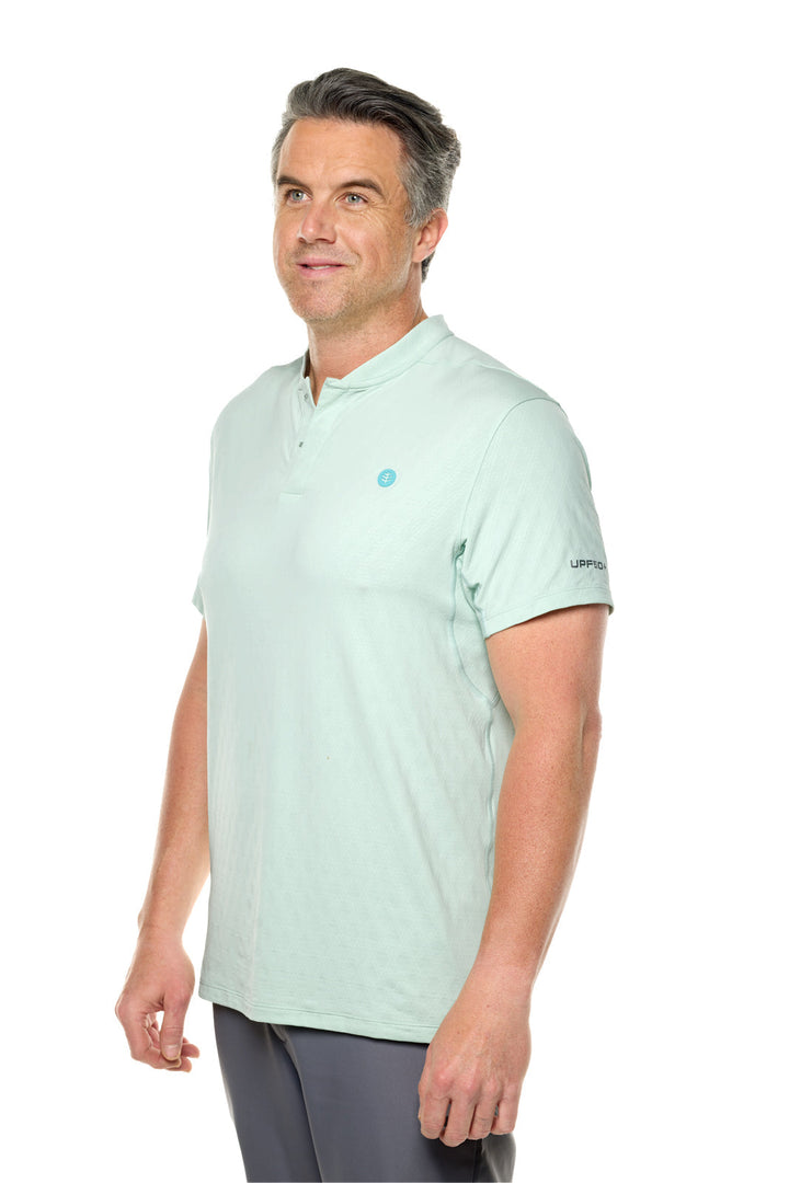 Men's Albatrose Short Sleeve Polo | Misty Aqua Diamond Jacquard