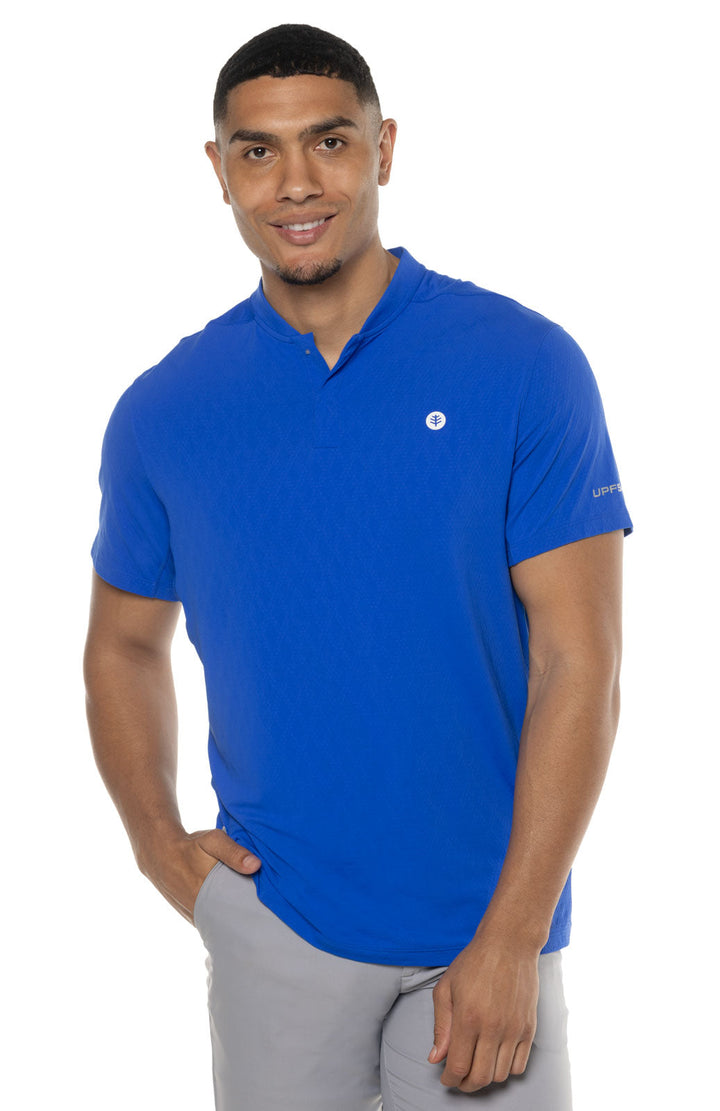 Men's Albatrose Short Sleeve Polo | Baja Blue Diamond Jacquard