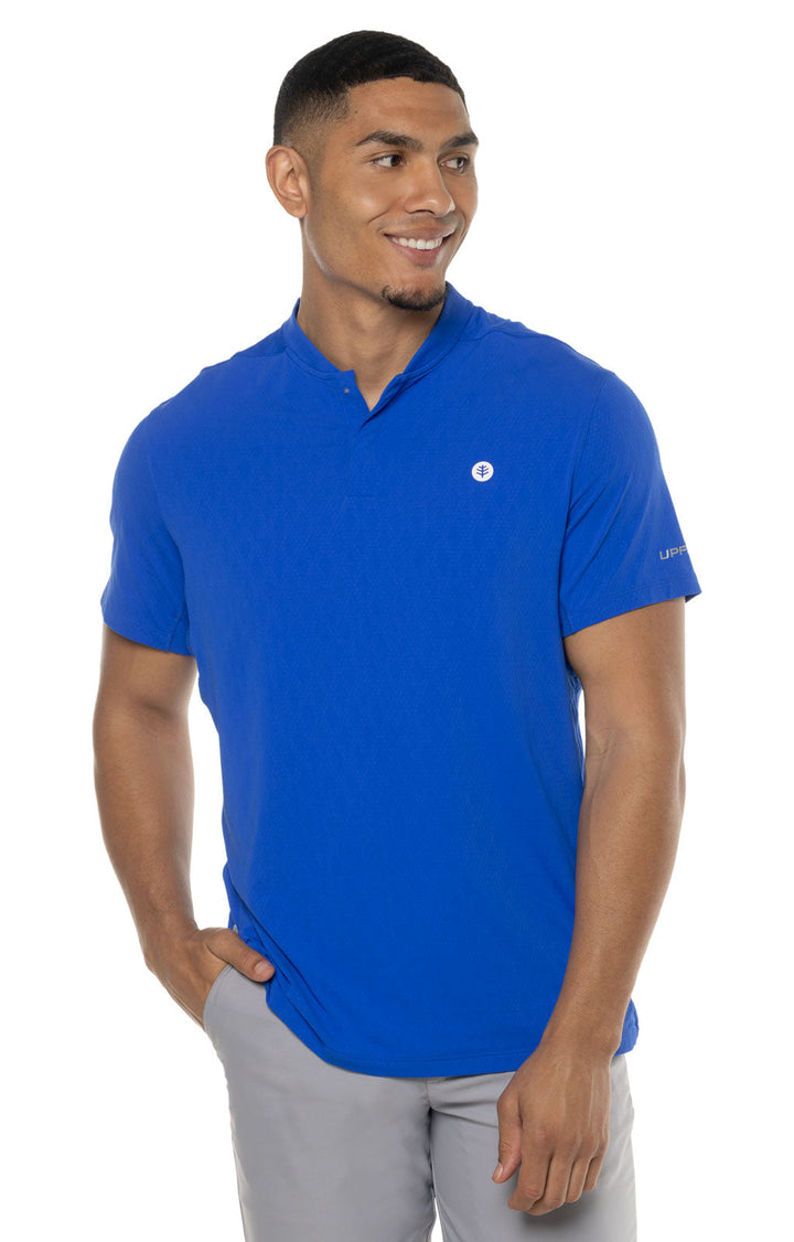 Men's Albatrose Short Sleeve Polo | Baja Blue Diamond Jacquard