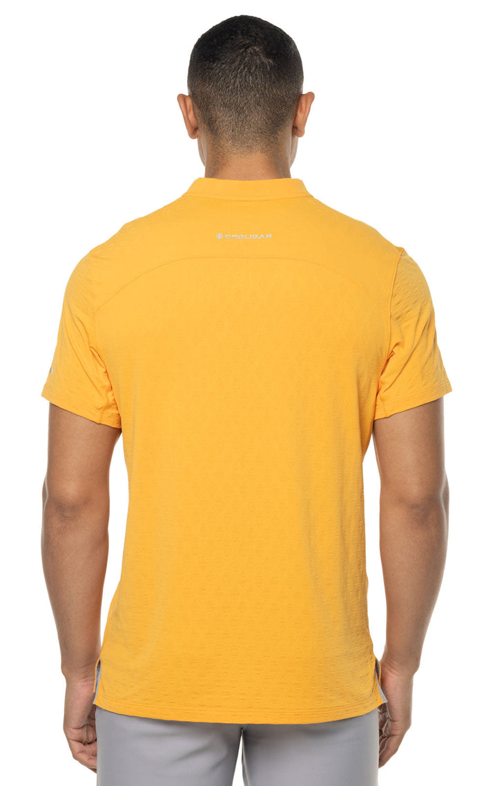 Men's Albatrose Short Sleeve Polo | Apricot Crush Diamond Jacquard