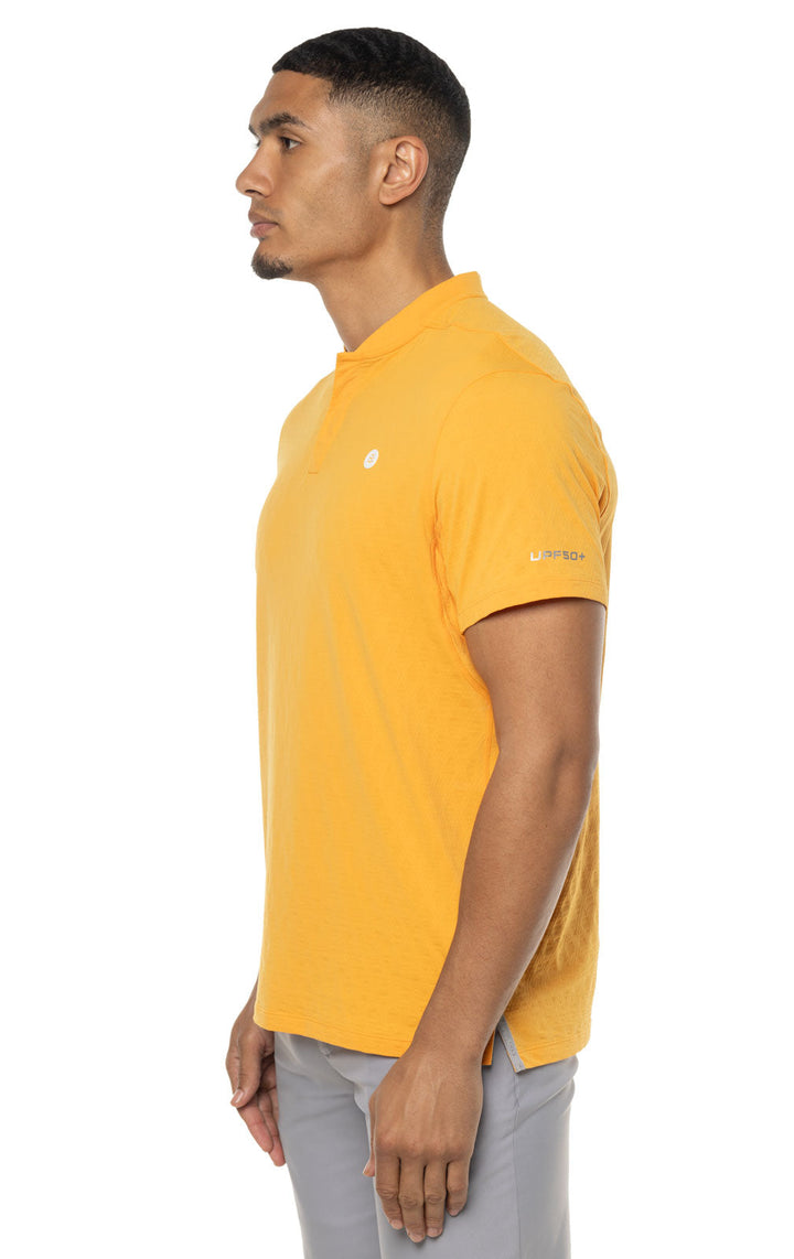 Men's Albatrose Short Sleeve Polo | Apricot Crush Diamond Jacquard