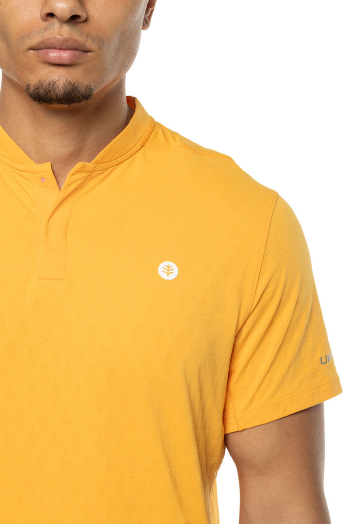 Men's Albatrose Short Sleeve Polo | Apricot Crush Diamond Jacquard