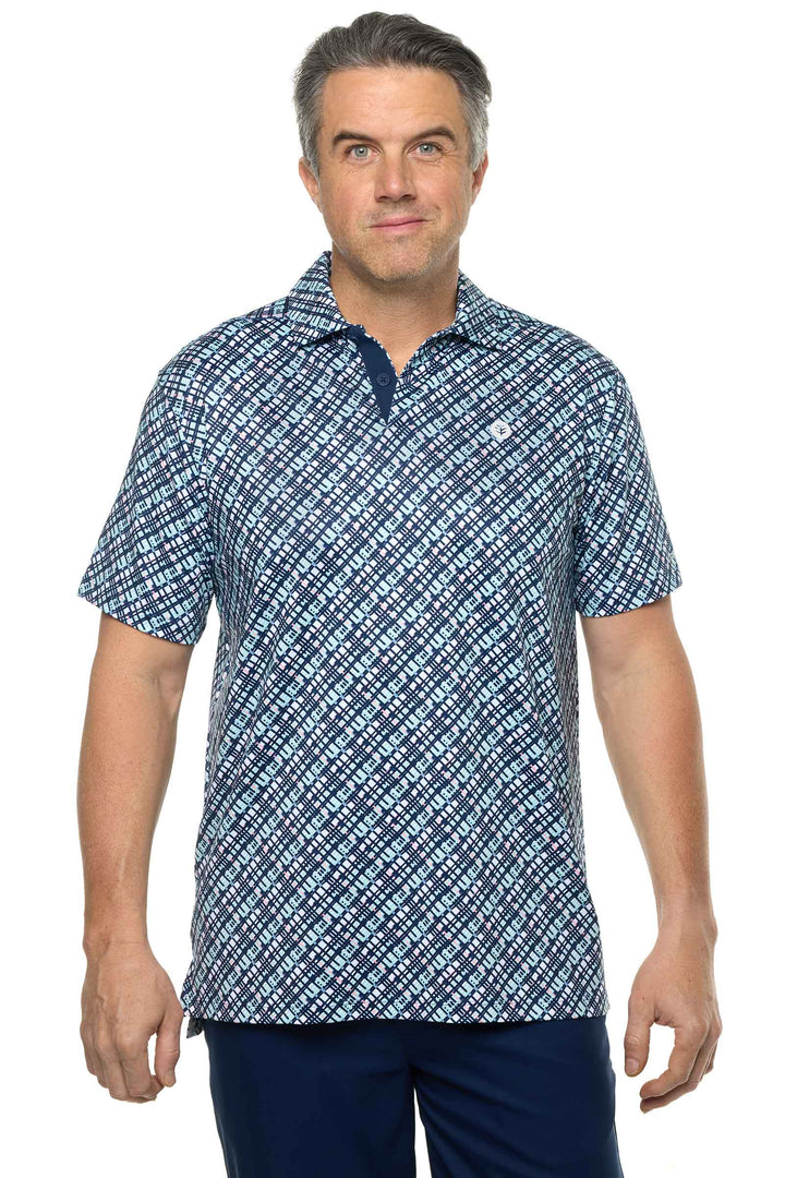 Men's Victory Lap Short Sleeve Golf Polo | Navy Gulf Stream Stripe