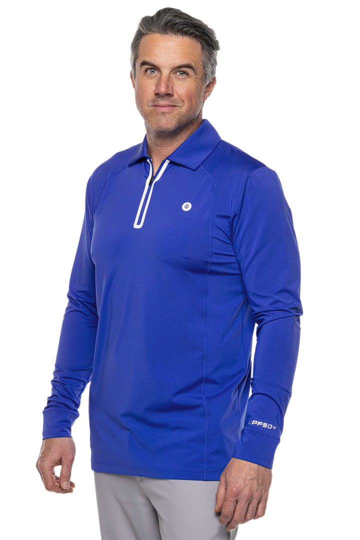 Men's Drive Golf Long Sleeve Polo | Baja Blue