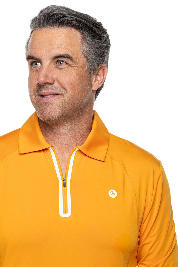 Men's Drive Golf Long Sleeve Polo | Apricot Crush