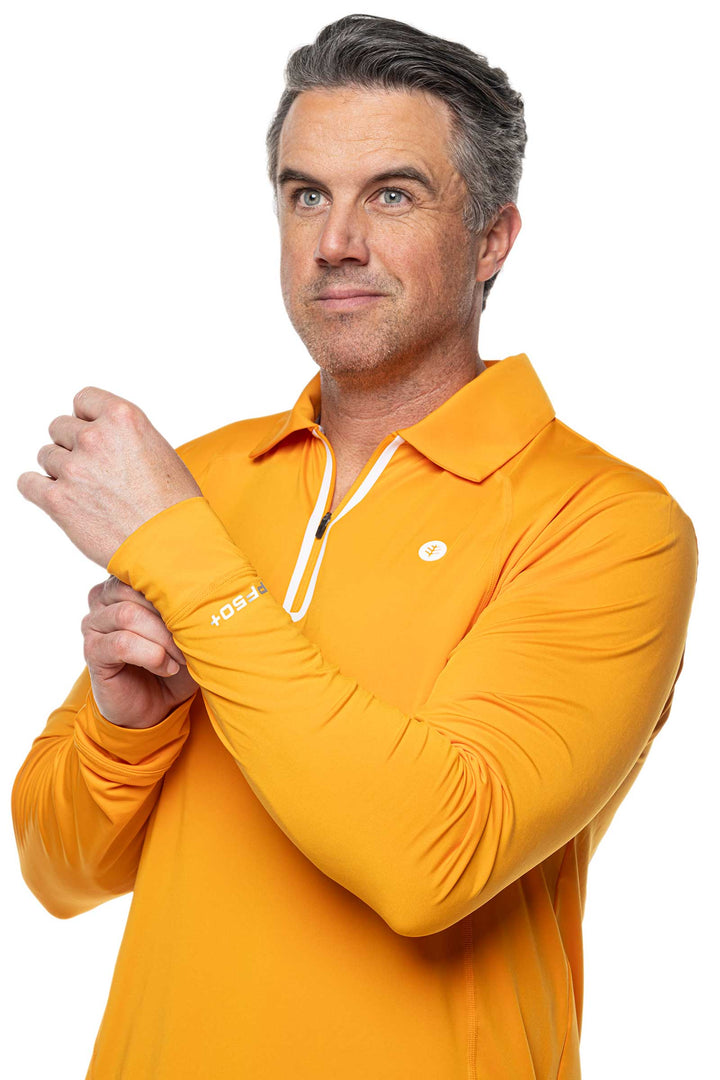 Men's Drive Golf Long Sleeve Polo | Apricot Crush