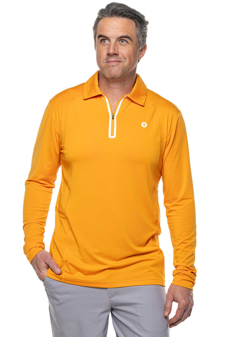 Men's Drive Golf Long Sleeve Polo | Apricot Crush