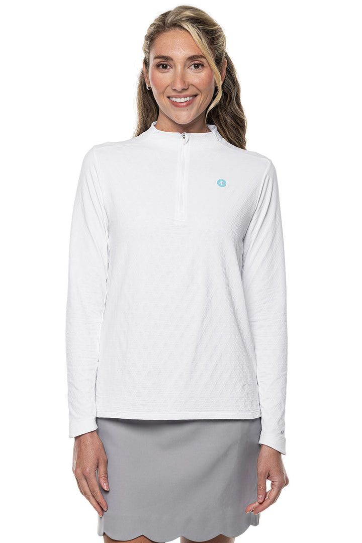 Women's Albatrose Golf Pullover | White Diamond Jacquard