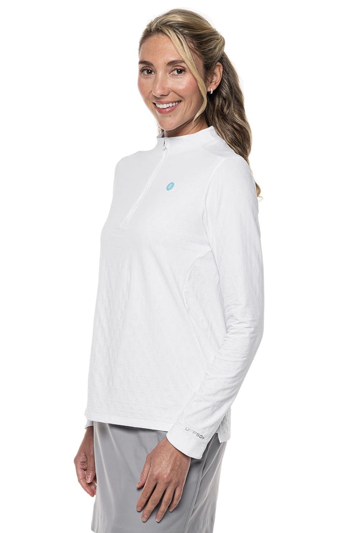 Women's Albatrose Golf Pullover | White Diamond Jacquard