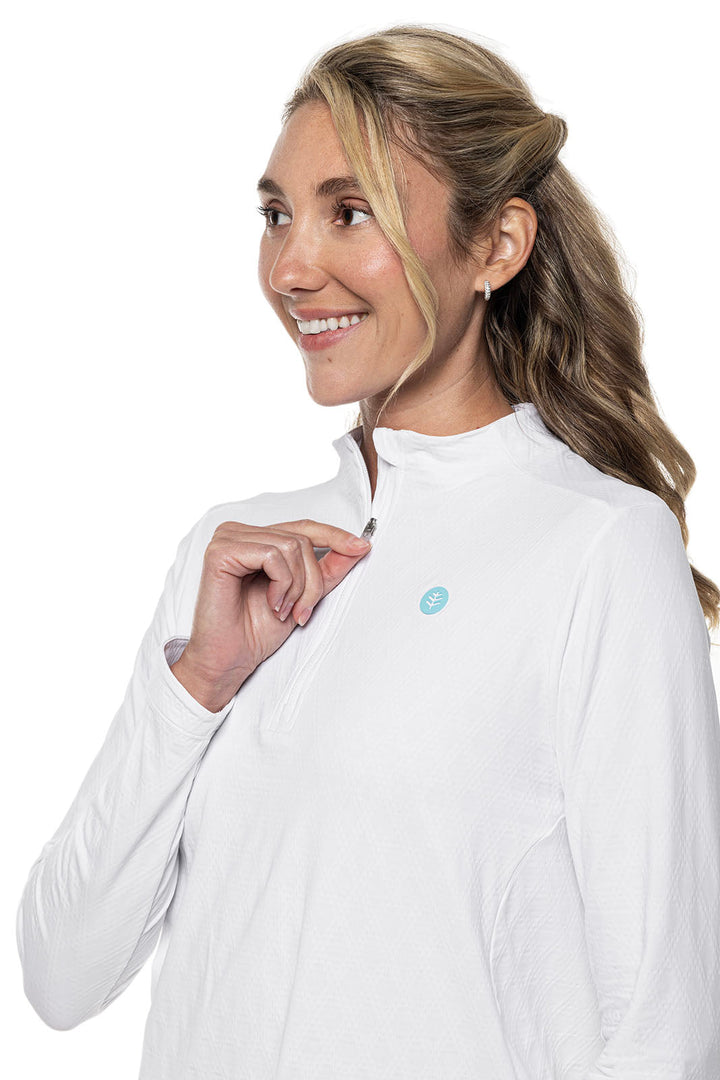 Women's Albatrose Golf Pullover | White Diamond Jacquard