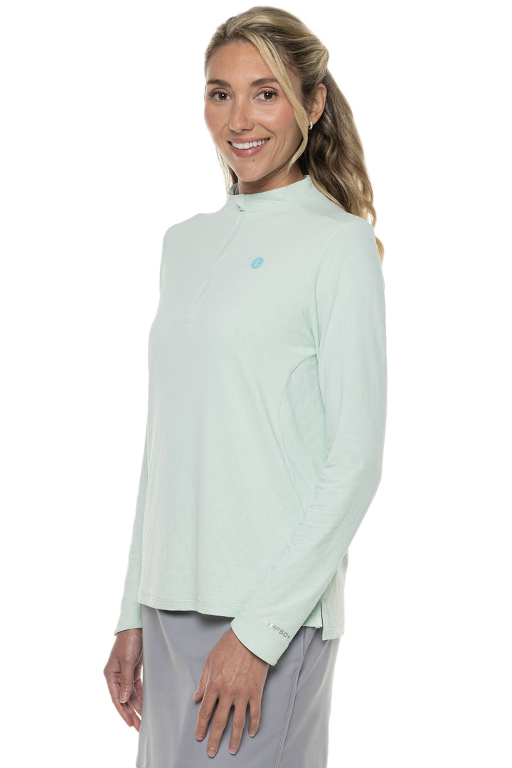 Women's Albatrose Golf Pullover | Misty Aqua Diamond Jacquard