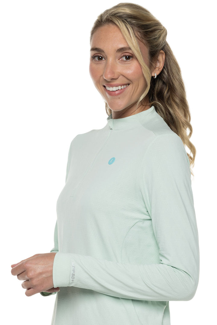 Women's Albatrose Golf Pullover | Misty Aqua Diamond Jacquard