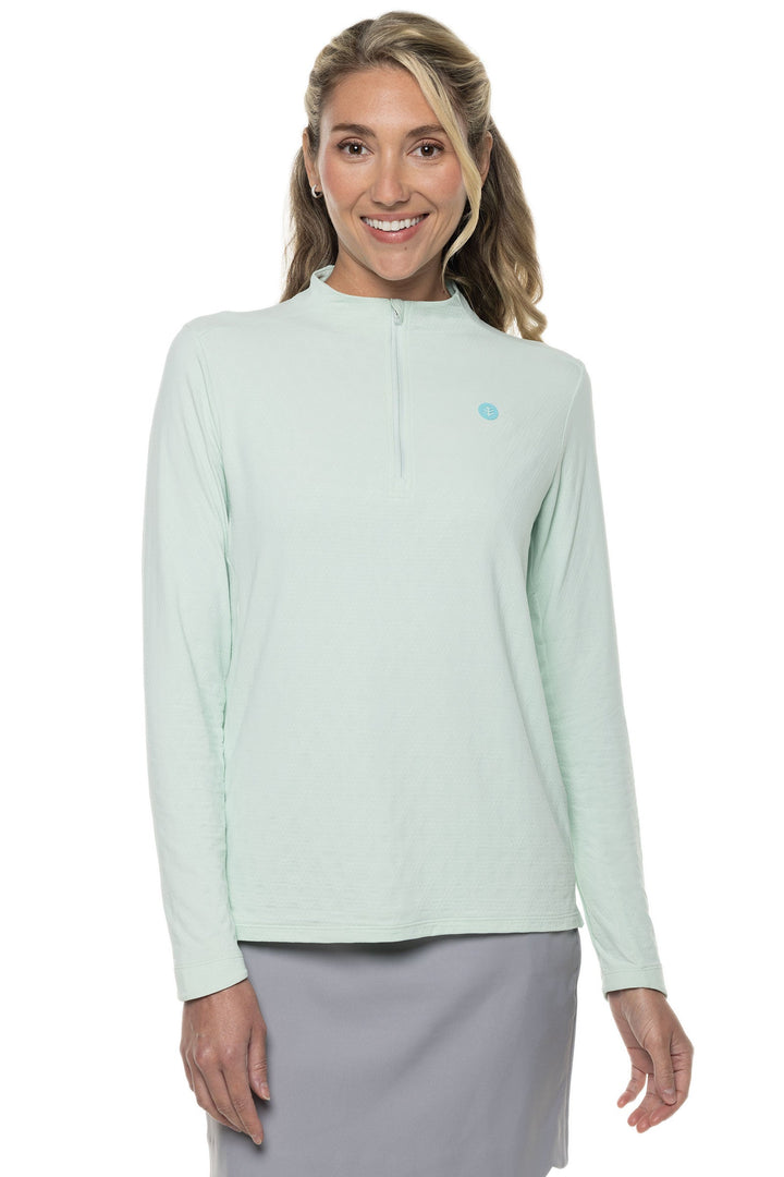 Women's Albatrose Golf Pullover | Misty Aqua Diamond Jacquard