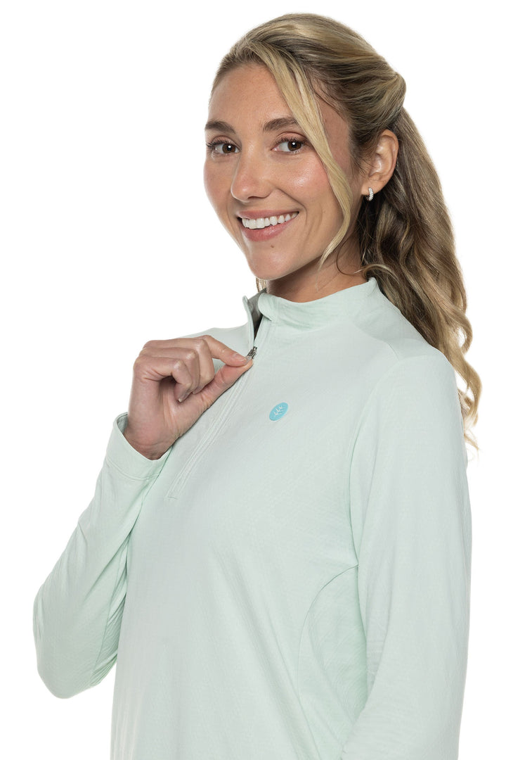 Women's Albatrose Golf Pullover | Misty Aqua Diamond Jacquard