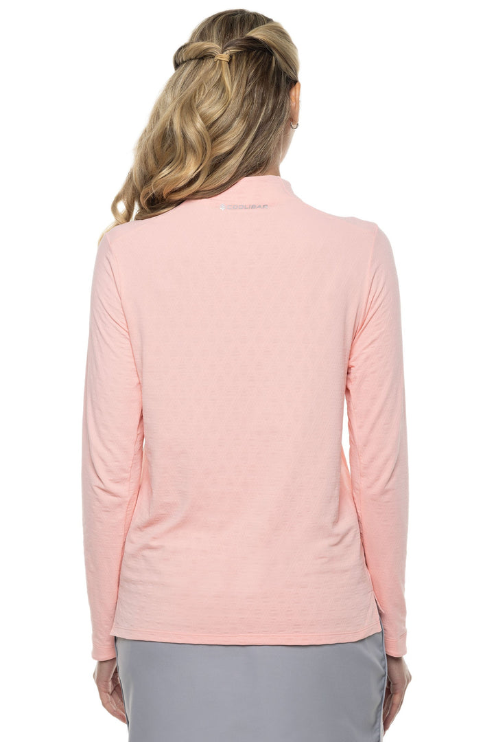 Women's Albatrose Golf Pullover | Peachy Pink Diamond Jacquard