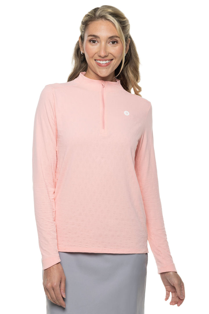 Women's Albatrose Golf Pullover | Peachy Pink Diamond Jacquard